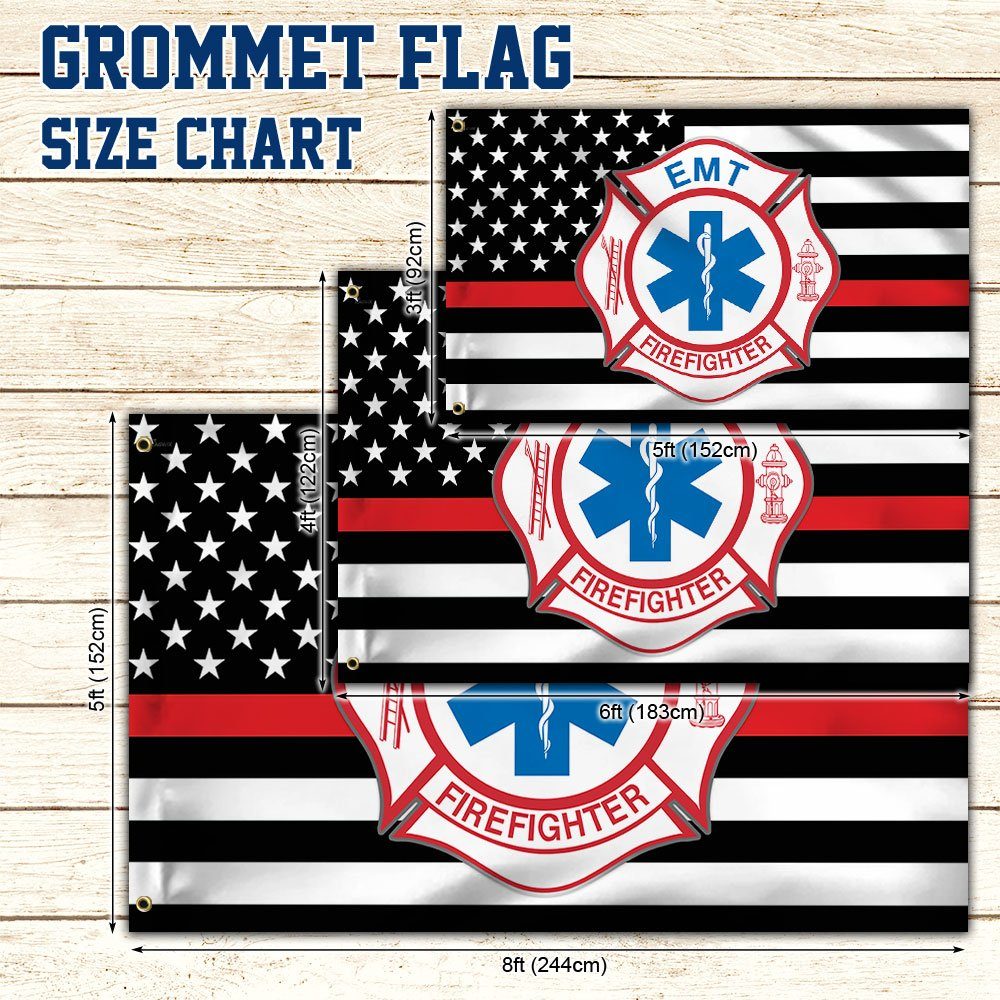 Firefighter EMT Grommet Flag TQN13GF Firefighter EMT Grommet Flag TQN13GF
