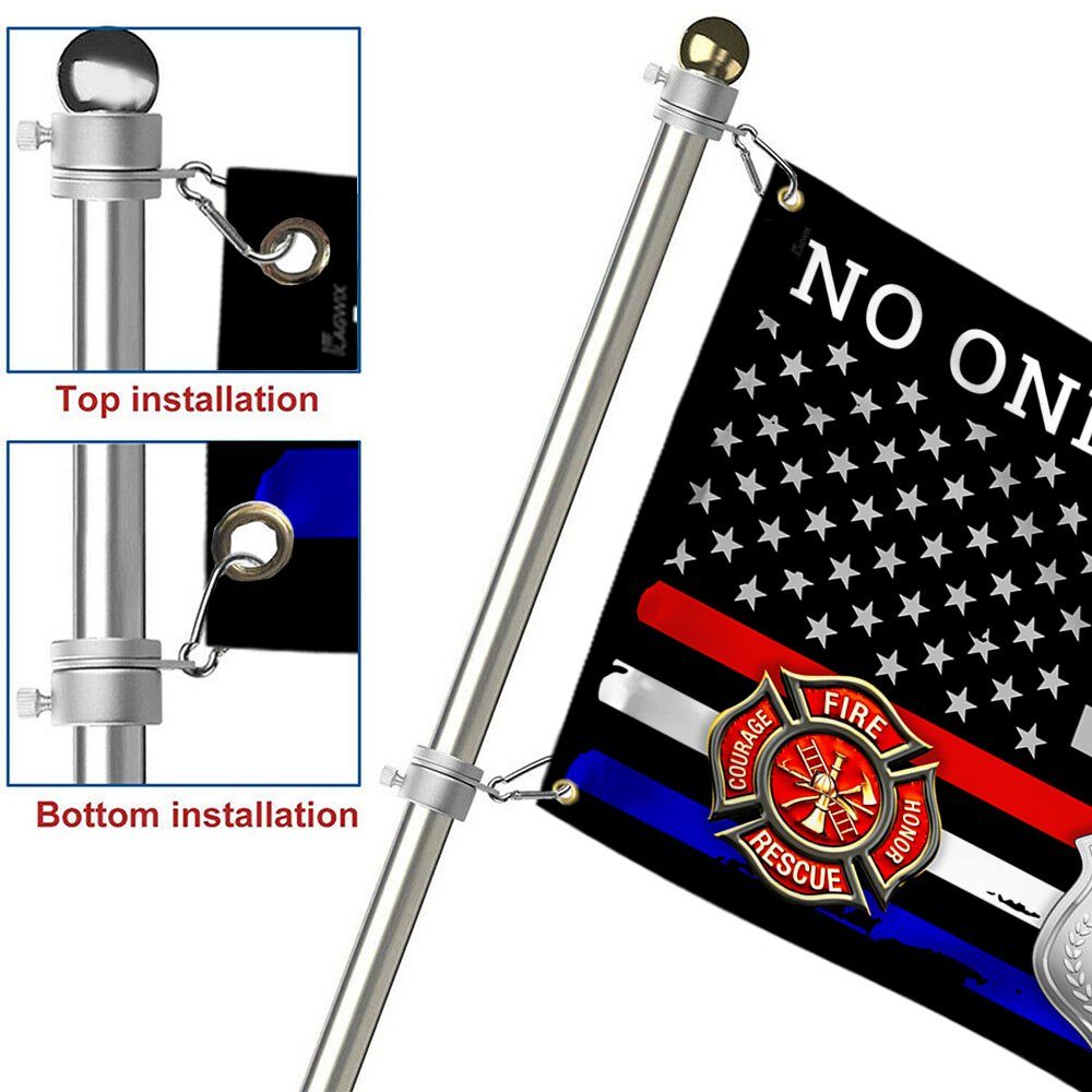 Firefighter EMT Police Flag No One Stands Alone First Responder Grommet Flag TRV1880GF