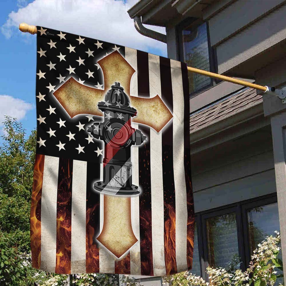 Firefighter Flag Firefighter Cross Thin Red Line DBD3185Fv1