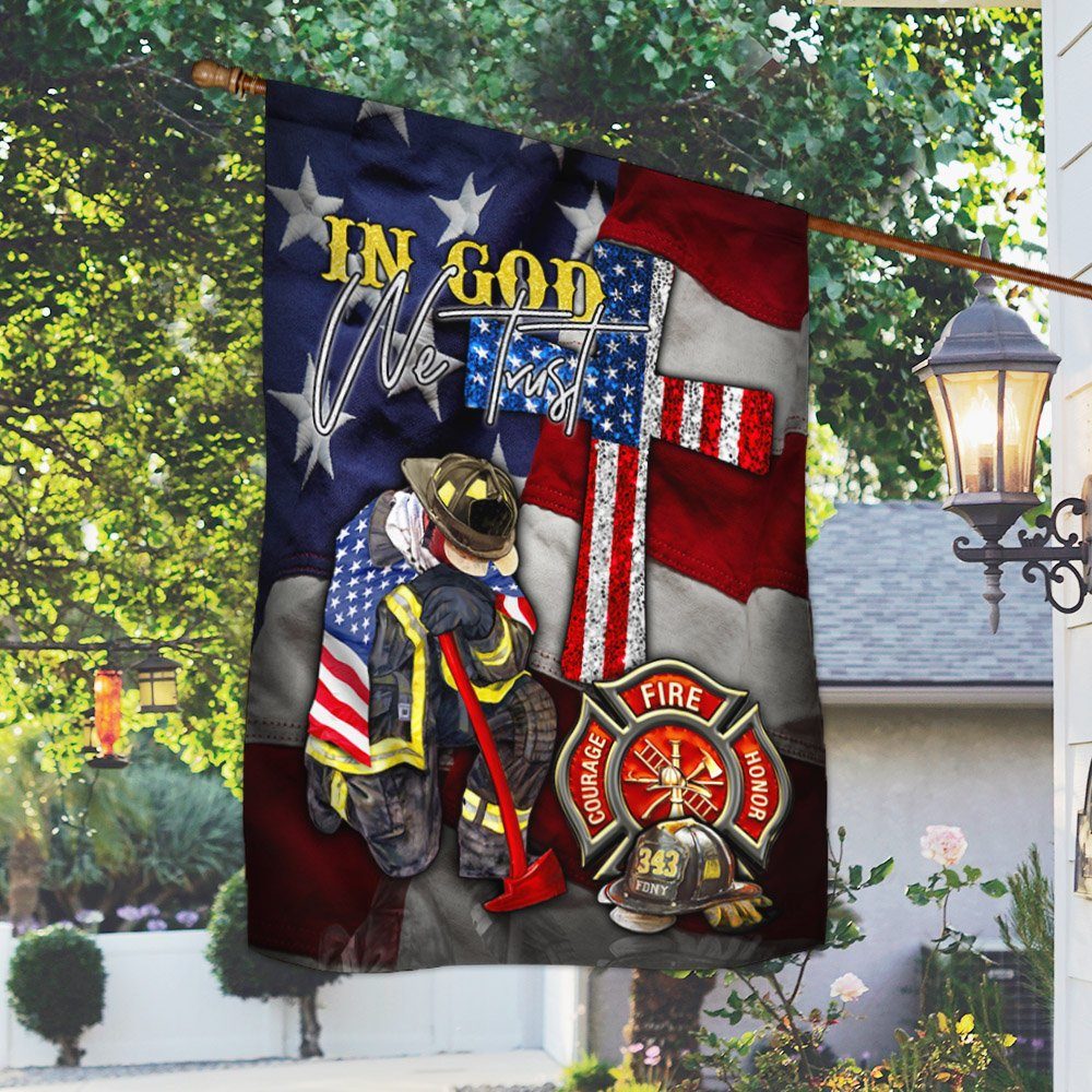 Firefighter Flag In God We Trust MLH1873F