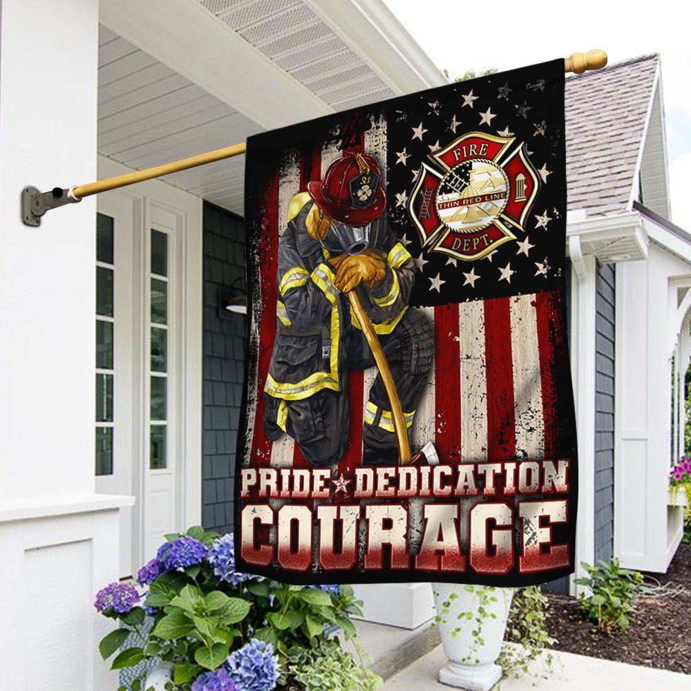 Firefighter Flag Pride Dedication Courage LHA1807F
