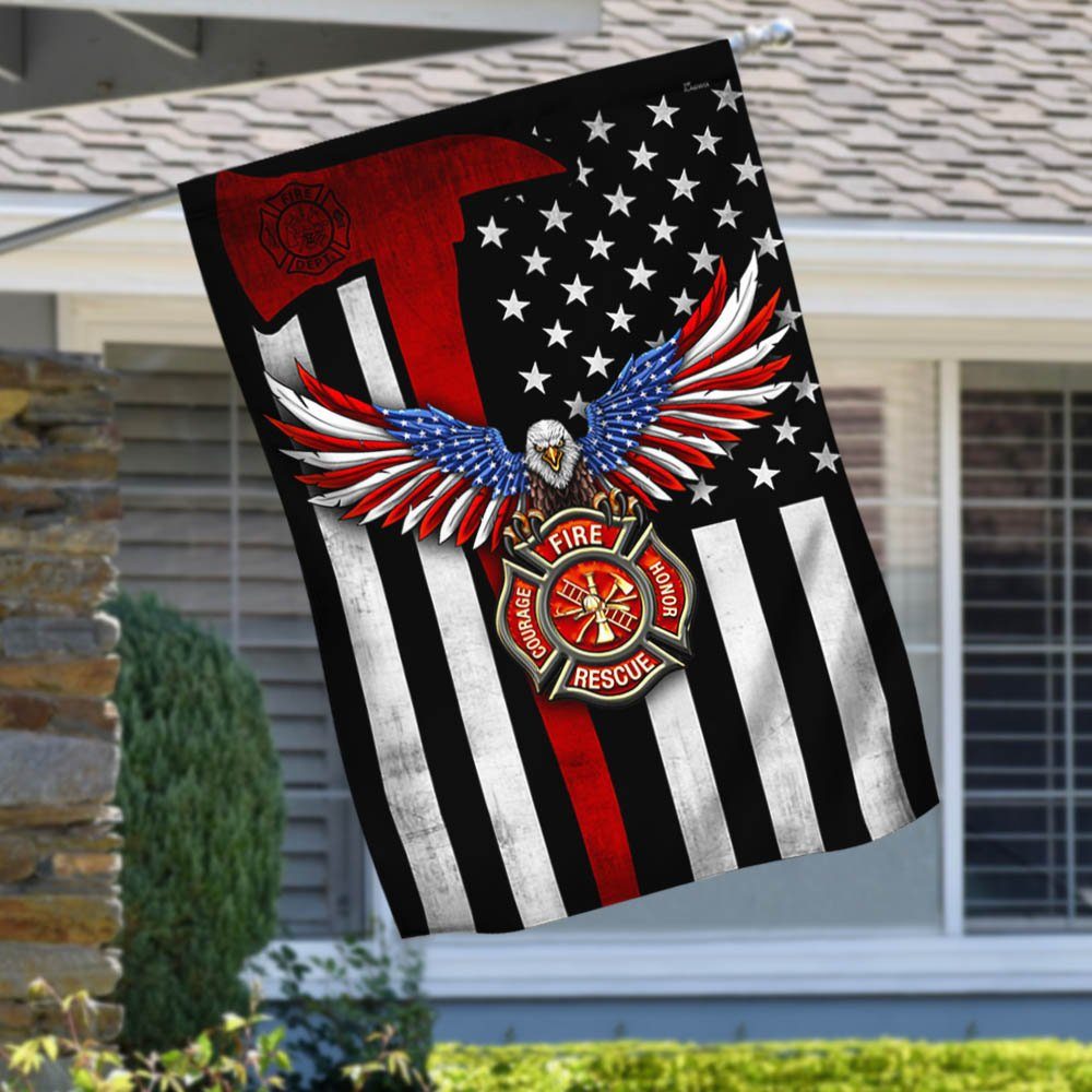 Firefighter Flag The Thin Red Line American Eagle Flag THH3382F