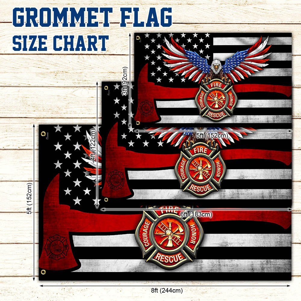 Firefighter Flag The Thin Red Line American Eagle Grommet Flag THH3382GFn