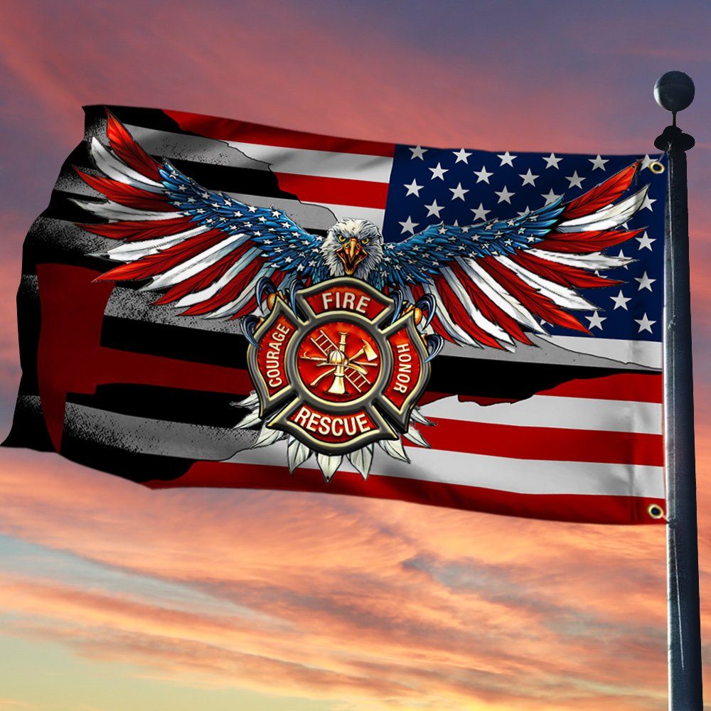 Firefighter Grommet Flag Courage Honor Rescue BNT569GF