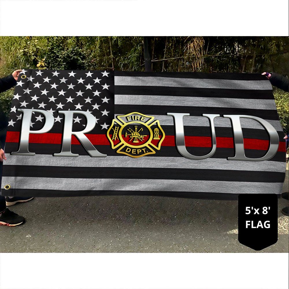 Firefighter Grommet Flag Fire Dept. The Thin Red Line Flag LNT259GF