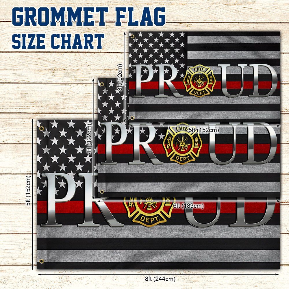 Firefighter Grommet Flag Fire Dept. The Thin Red Line Flag LNT259GF