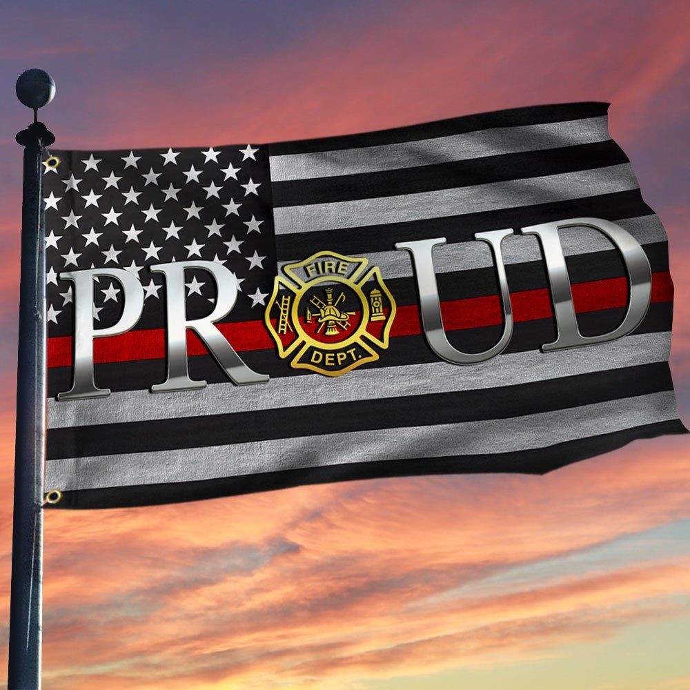 Firefighter Grommet Flag Fire Dept. The Thin Red Line Flag LNT259GF