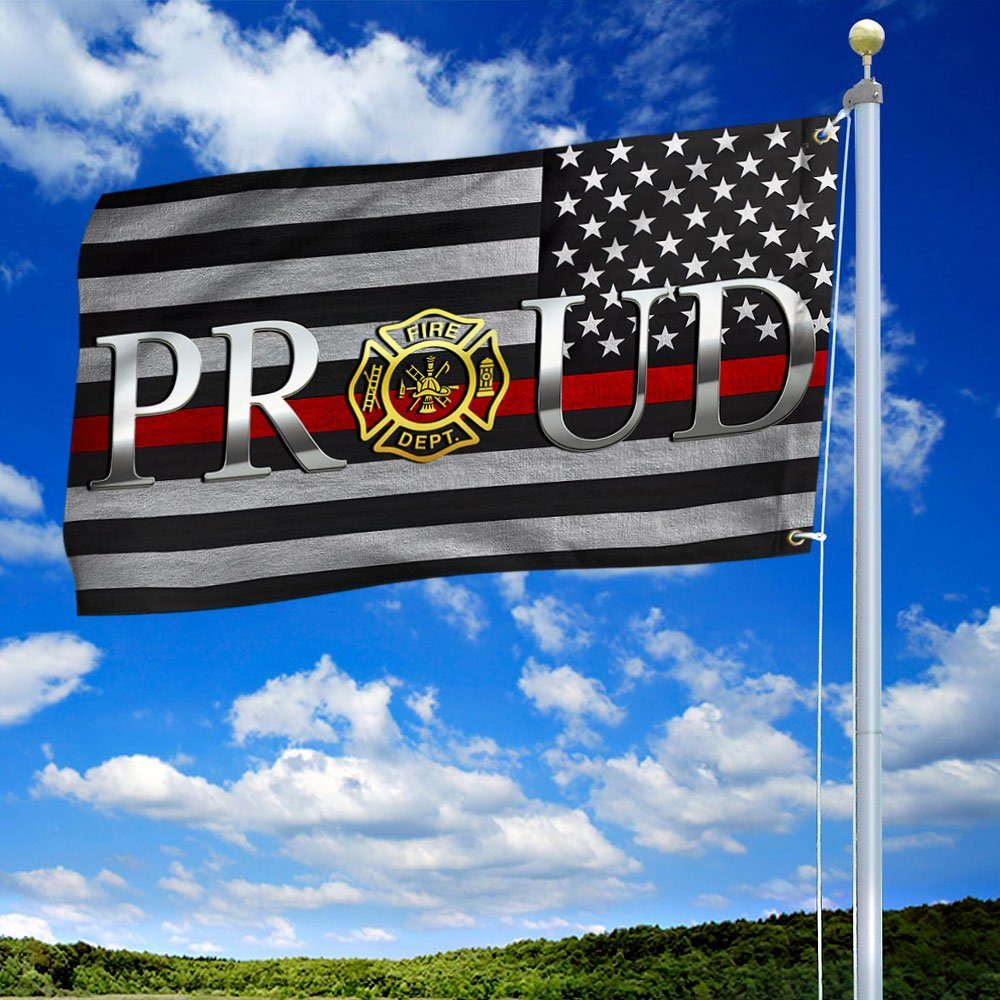 Firefighter Grommet Flag Fire Dept. The Thin Red Line Flag LNT259GF