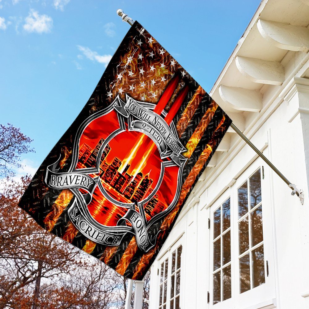 Firefighter Never Forget 9/11 Flag