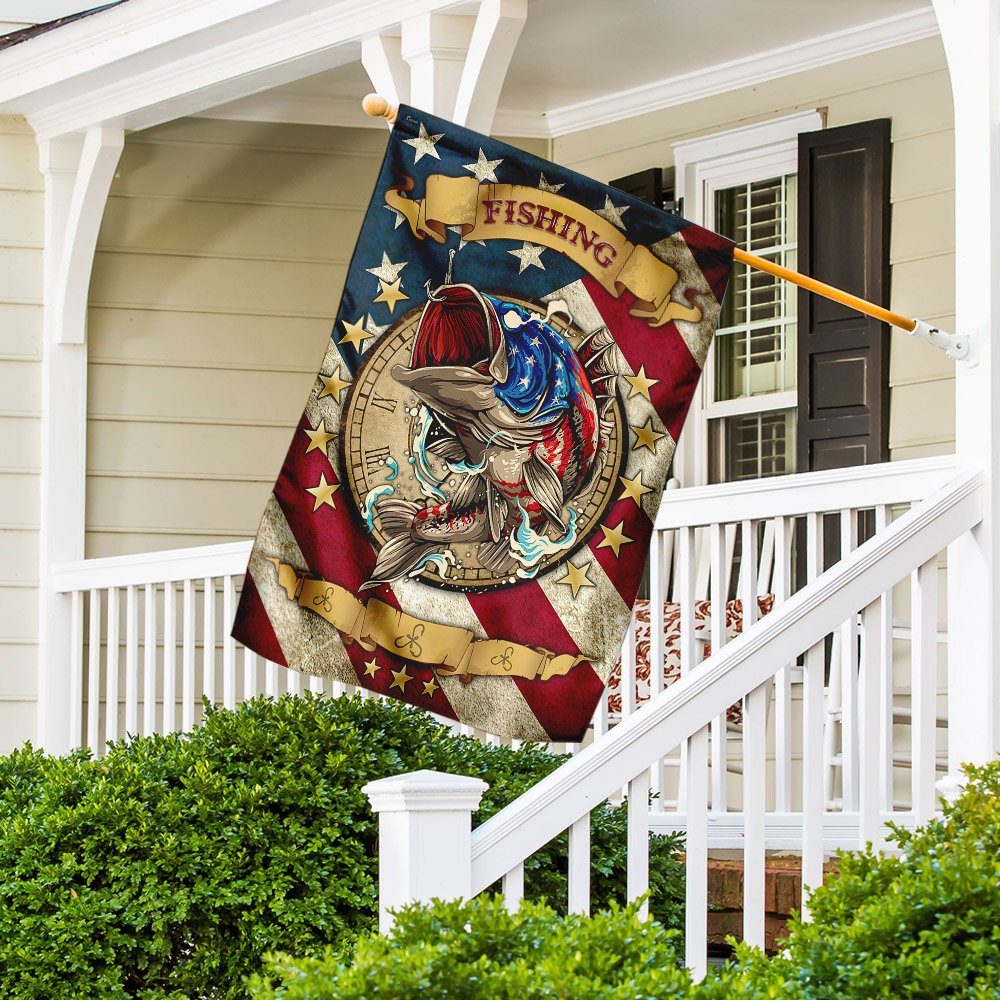 Fishing American U.S. Flag