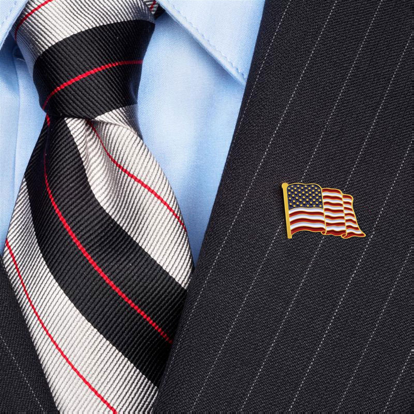Flagwix American Flag Lapel Pin – US Flag Pins Patriotic – 1 Pin and 10 Pins