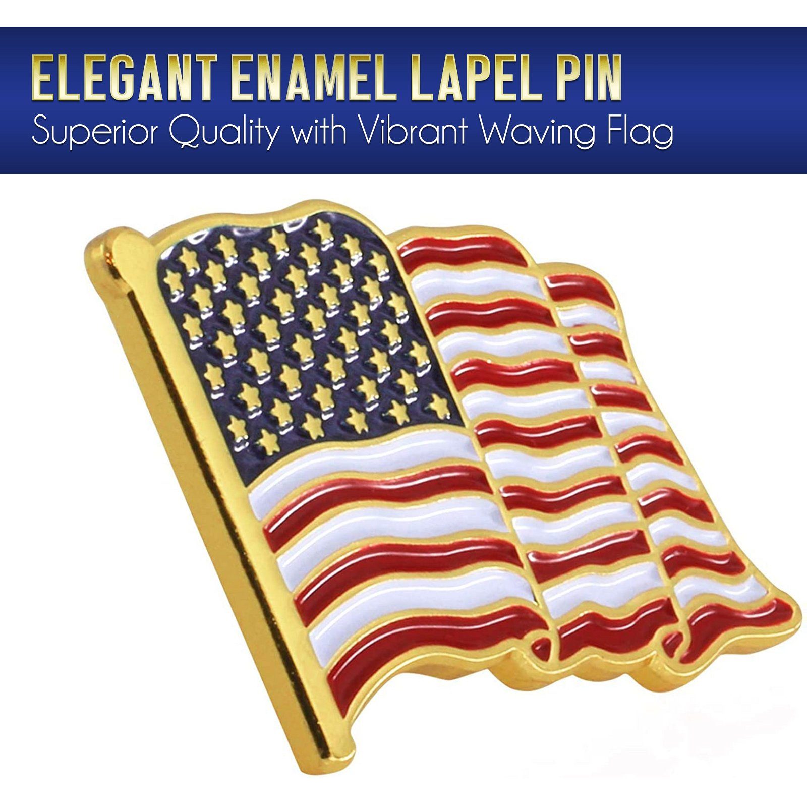 Flagwix American Flag Lapel Pin – US Flag Pins Patriotic – 1 Pin and 10 Pins