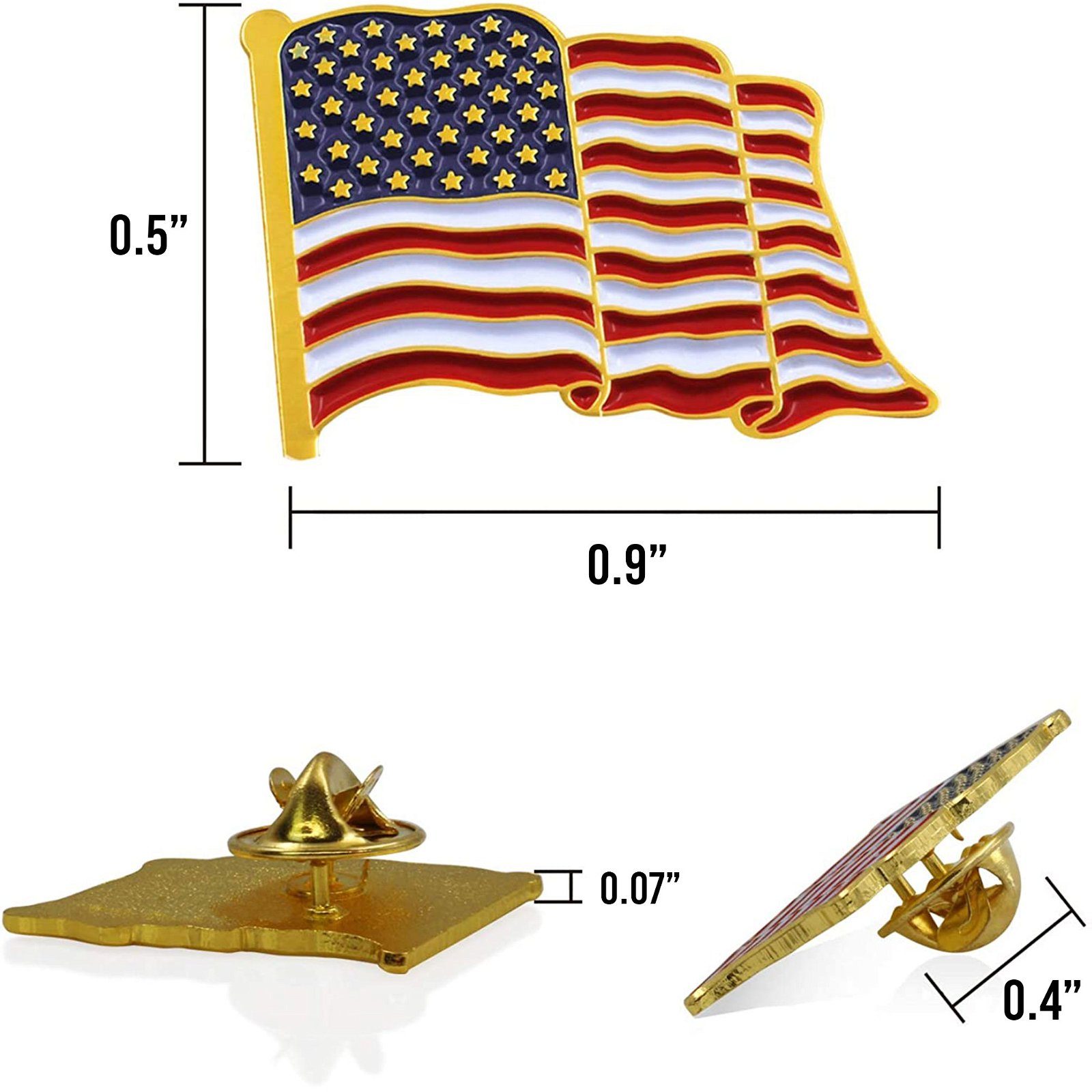 Flagwix American Flag Lapel Pin – US Flag Pins Patriotic – 1 Pin and 10 Pins