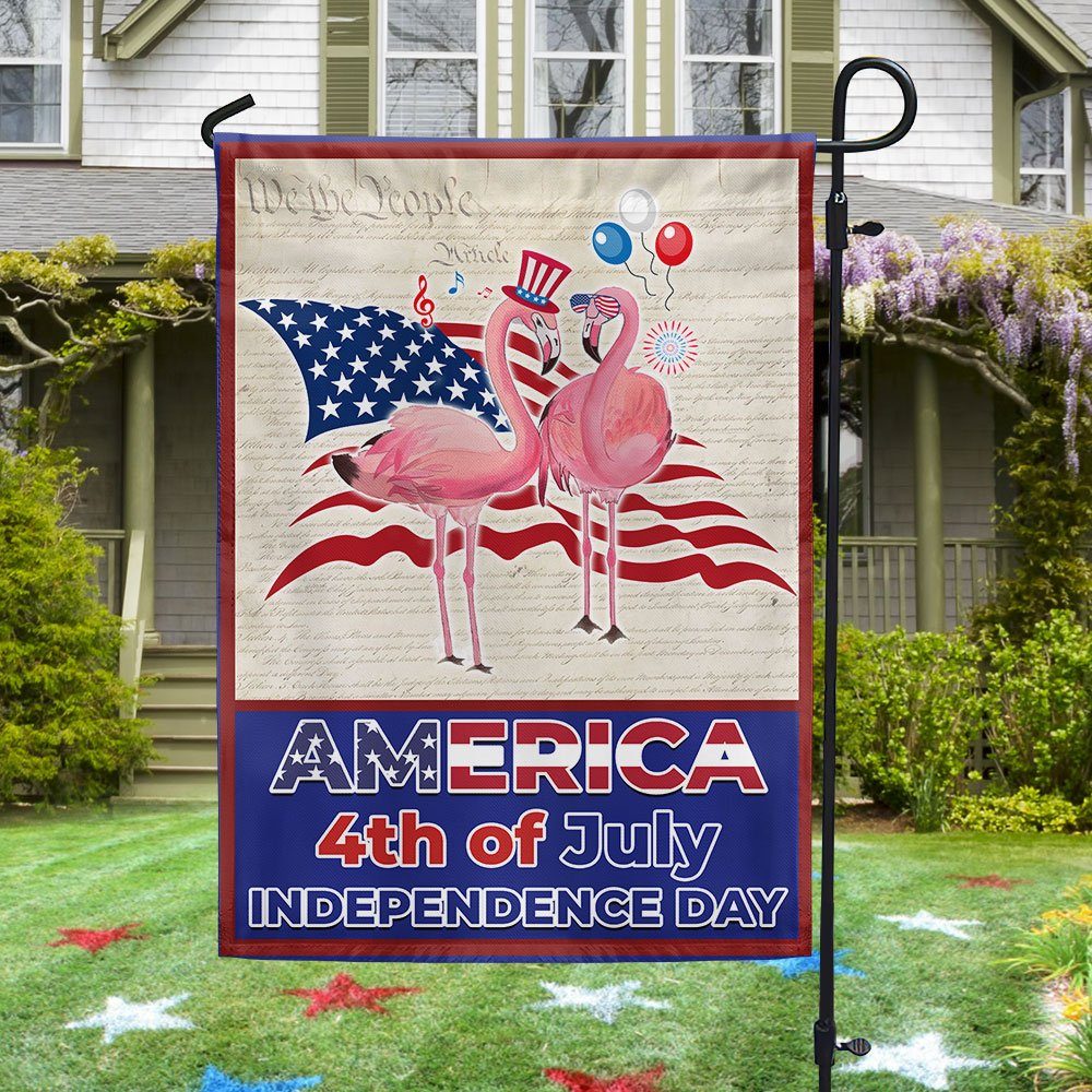 Flamingo America 4th Of July Independence Day Flag MLN1435F