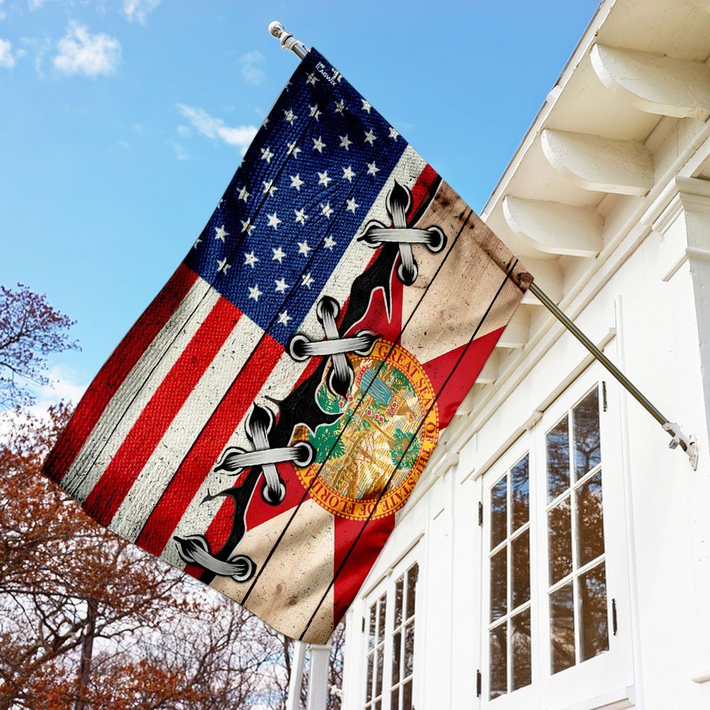 Florida And American Flag