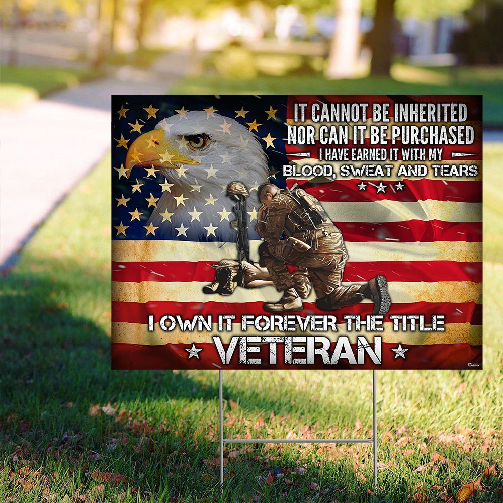 Forever The Title Veteran Yard Sign