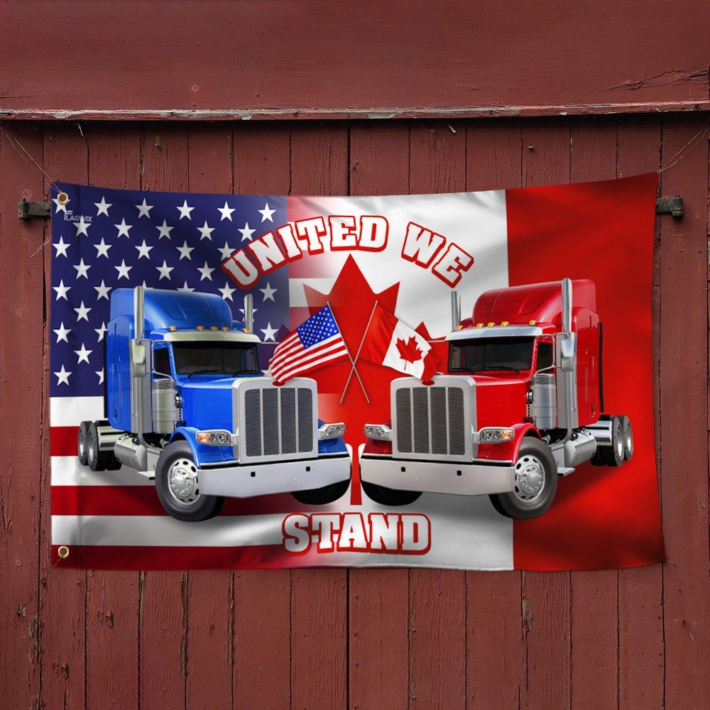 Freedom Convoy 2022 Canada America Flag, Truckers For Freedom, Canadian Trucker, Mandate Freedom, Support Trucker Grommet Flag THN3759GF