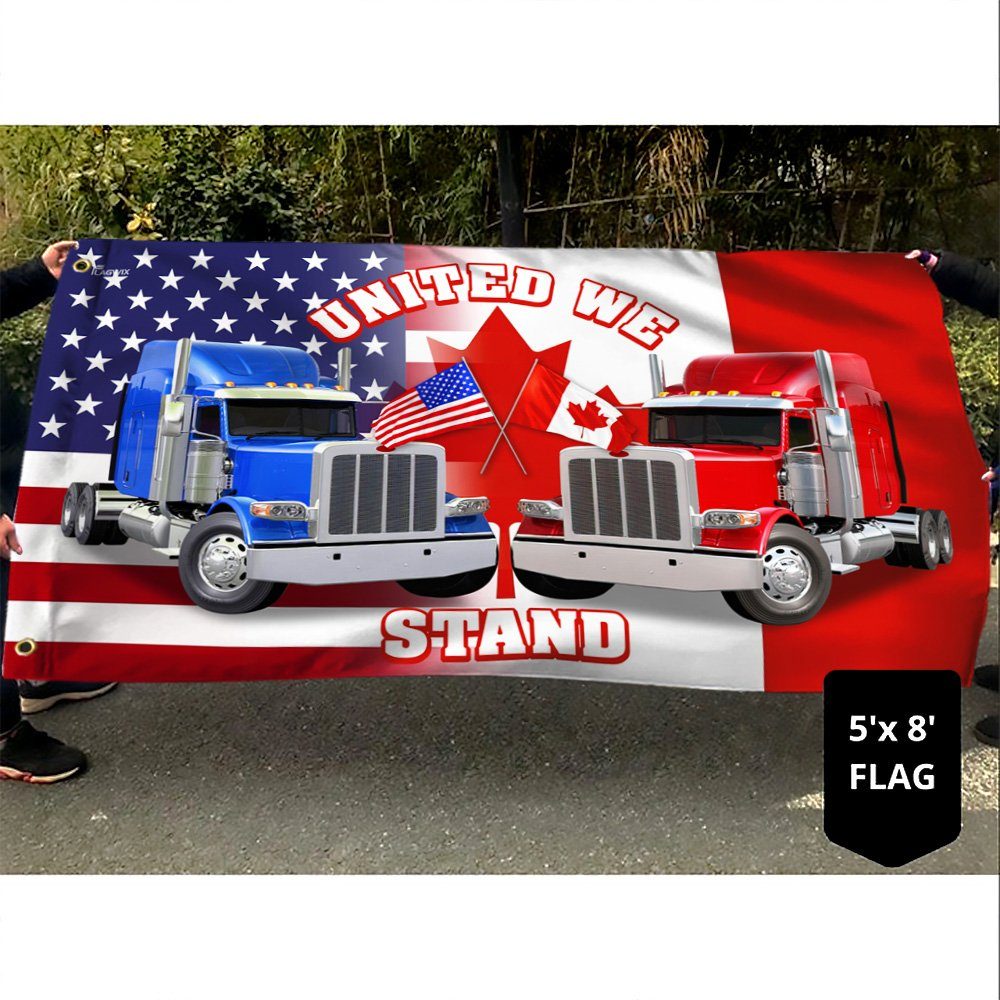 Freedom Convoy 2022 Canada America Flag, Truckers For Freedom, Canadian Trucker, Mandate Freedom, Support Trucker Grommet Flag THN3759GF