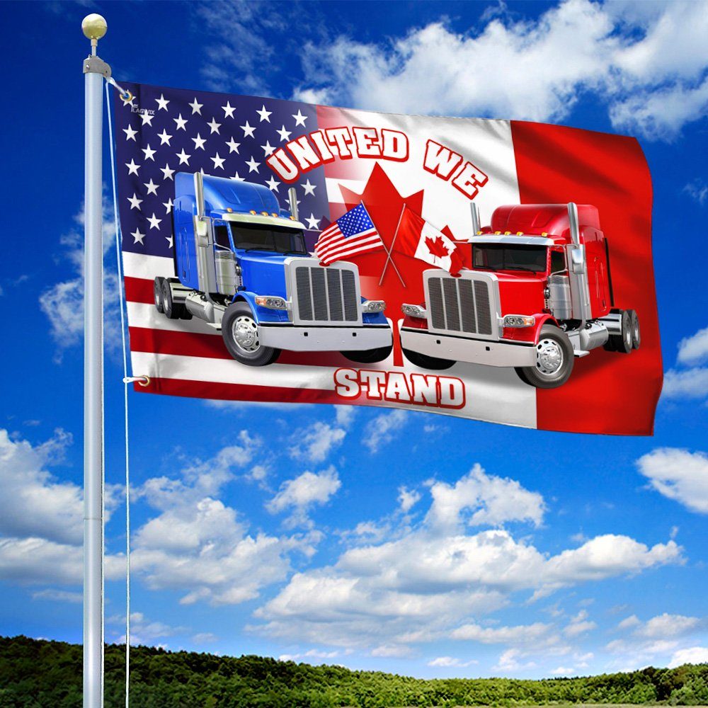Freedom Convoy 2022 Canada America Flag, Truckers For Freedom, Canadian Trucker, Mandate Freedom, Support Trucker Grommet Flag THN3759GF