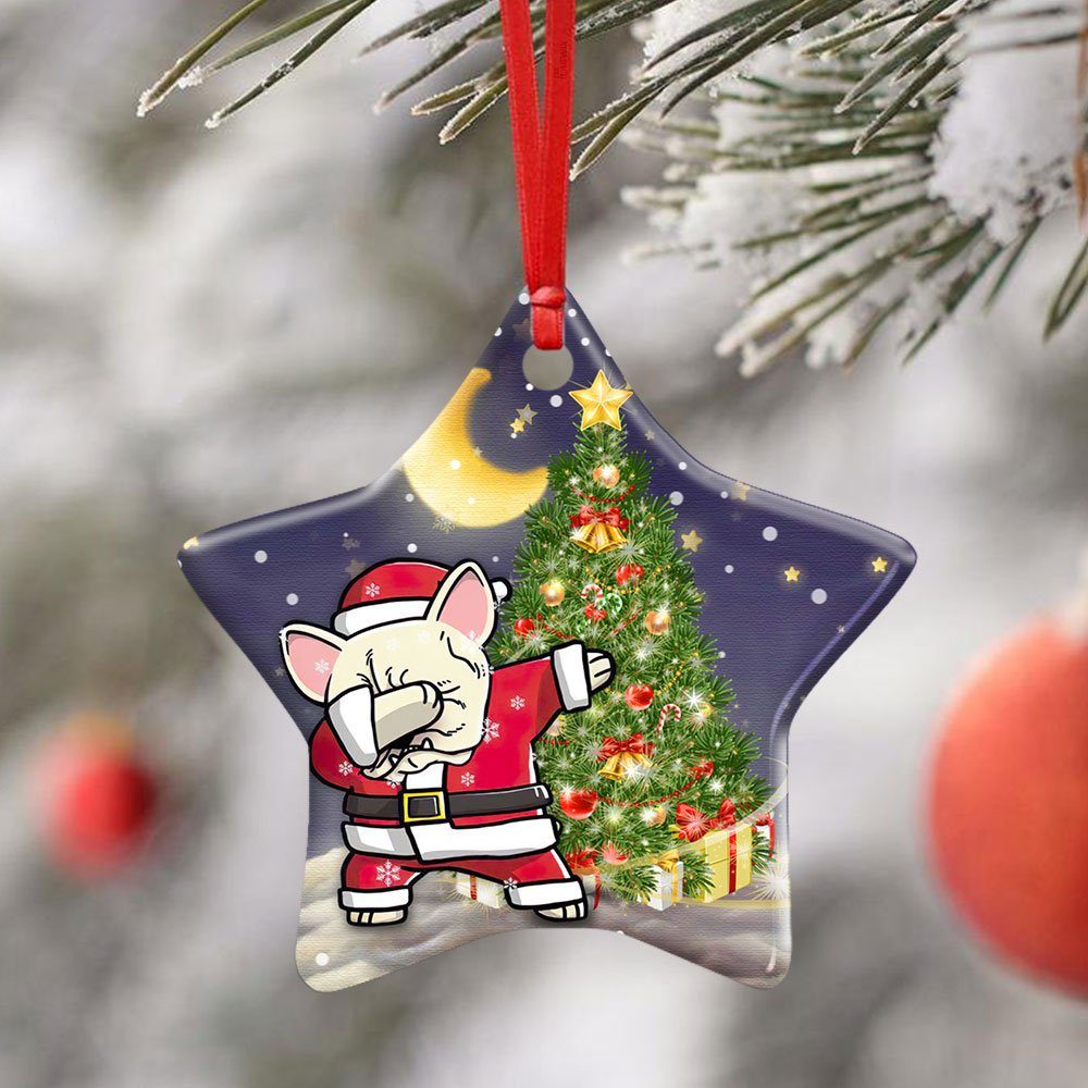 French Bulldog Christmas Ceramic Ornament
