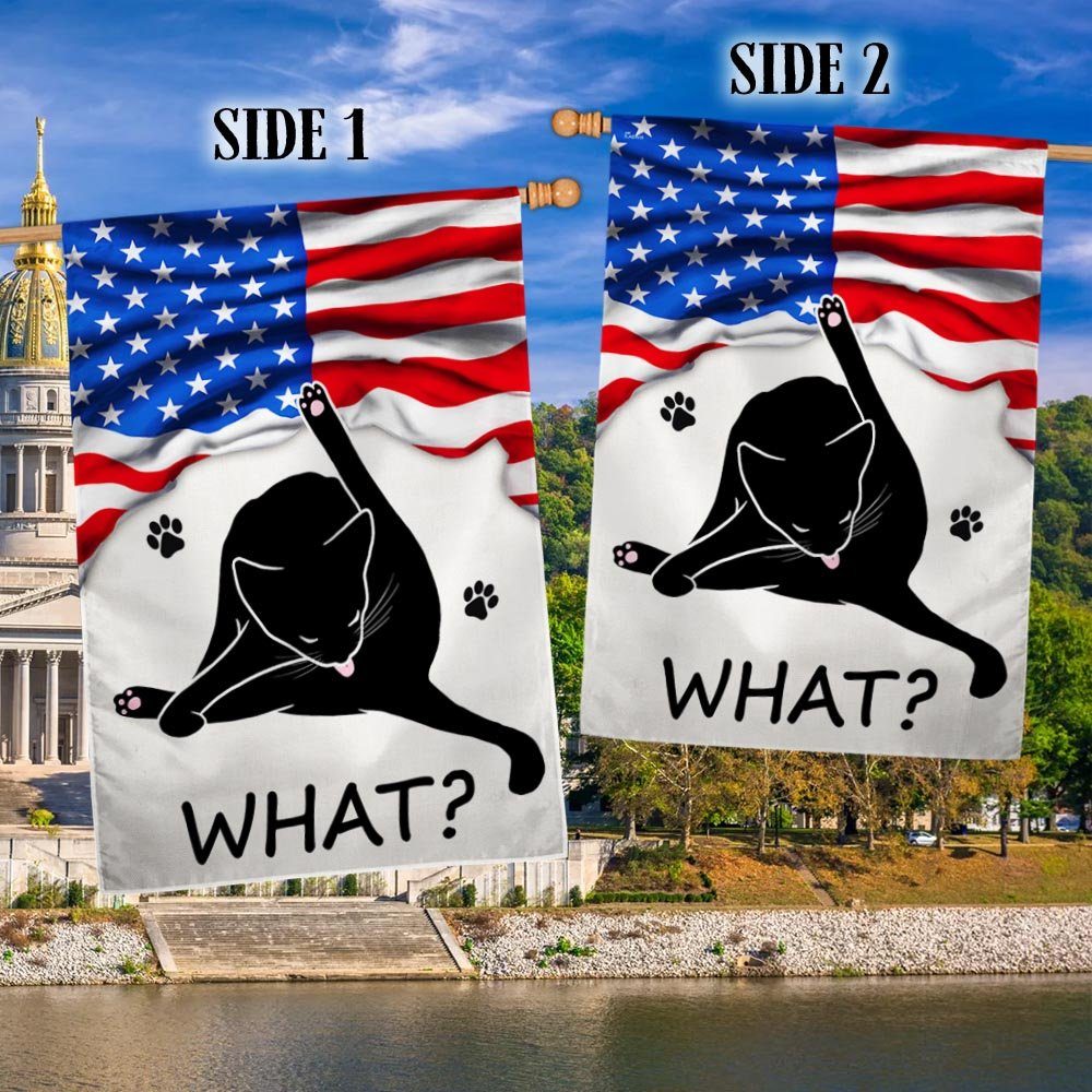 Funny Cat What American Flag TQN1402F