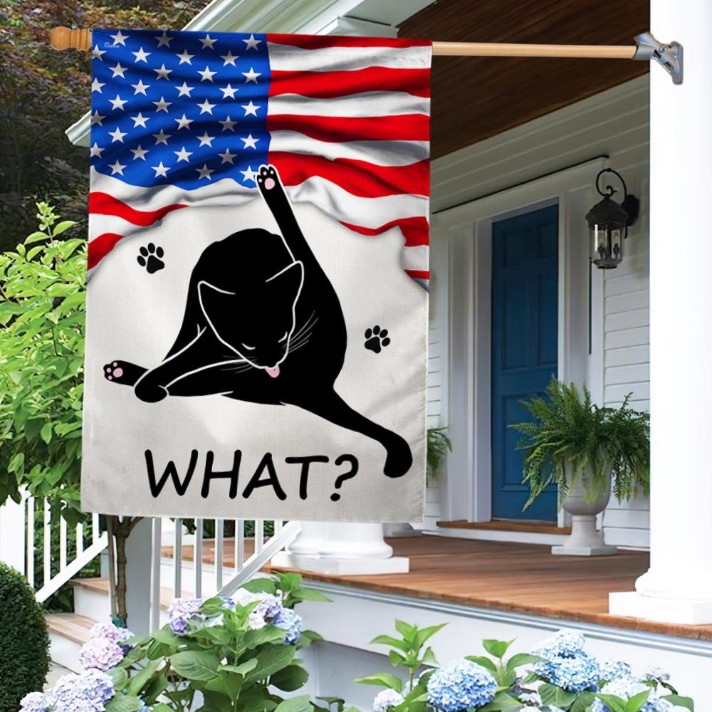 Funny Cat What American Flag TQN1402F