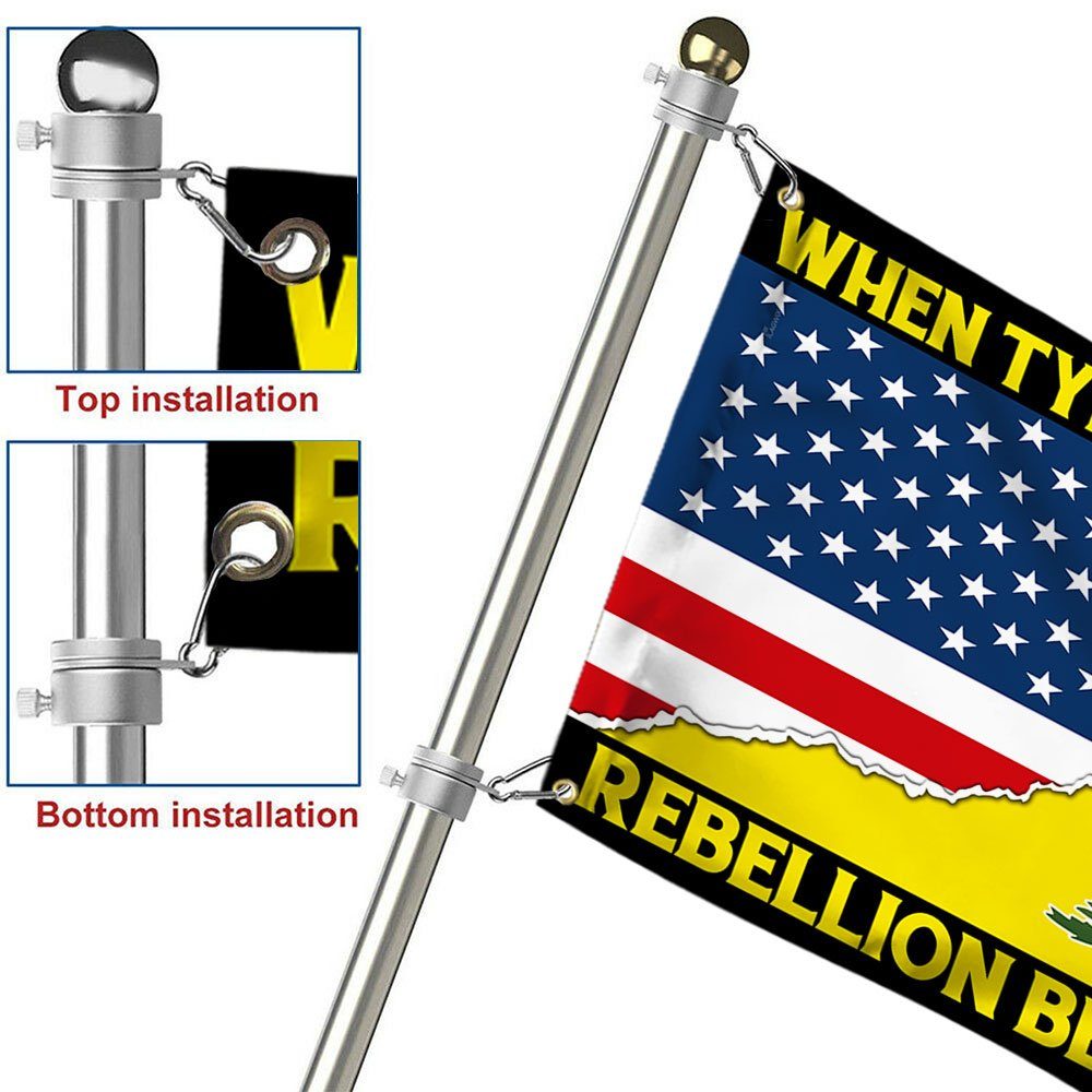 Gadsden Betsy Ross Flag When Tyranny Becomes Law  Rebellion Becomes Duty Grommet Flag MLN391GF