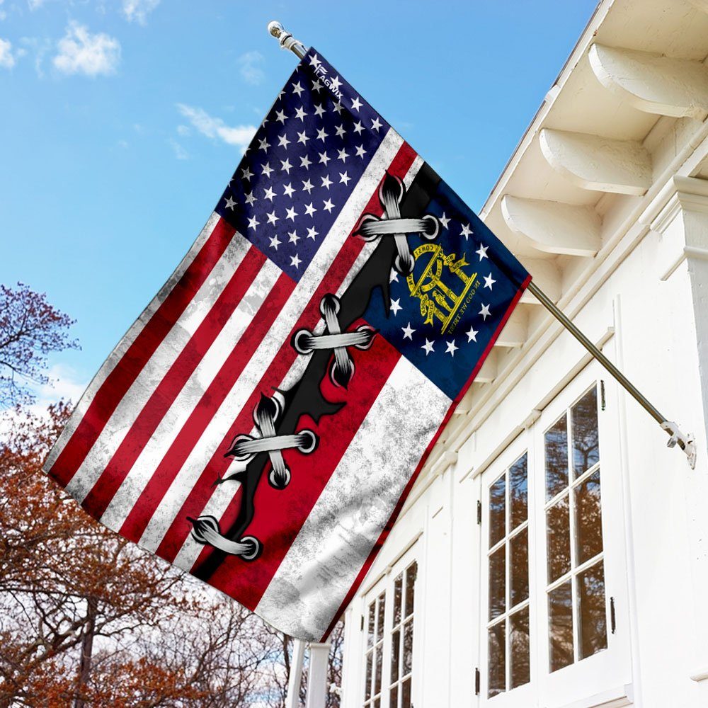 Georgia And American Flag