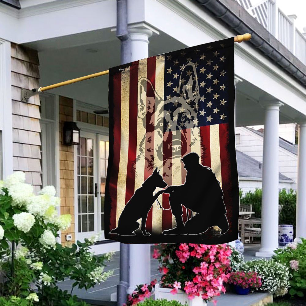 German Shepherd. Scout Dog Handler Flag ANL121F