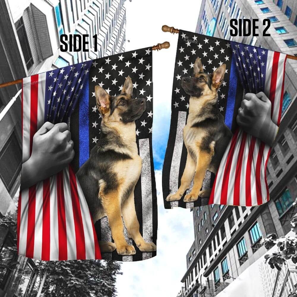 German Shepherd. The Thin Blue Line America US Flag German Shepherd. The Thin Blue Line America US Flag