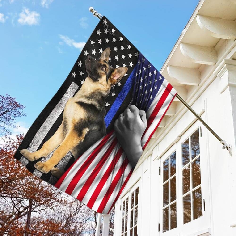 German Shepherd. The Thin Blue Line America US Flag German Shepherd. The Thin Blue Line America US Flag