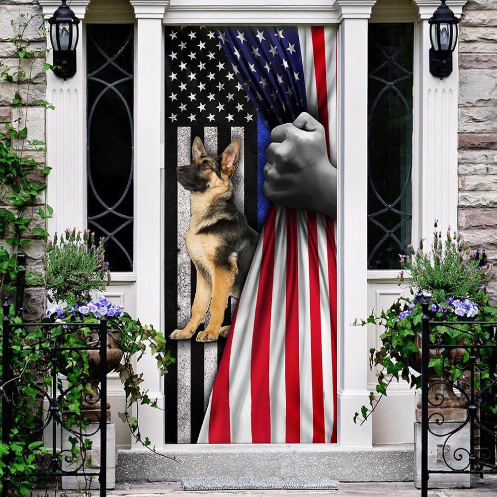 German Shepherd. The Thin Blue Line Door Cover