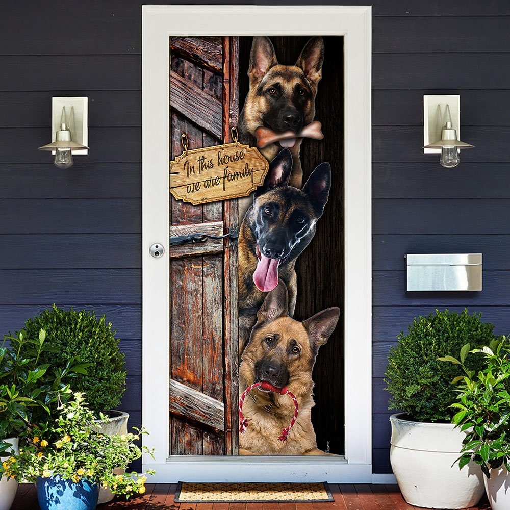 German Shepherd. We Are Family Door Cover
