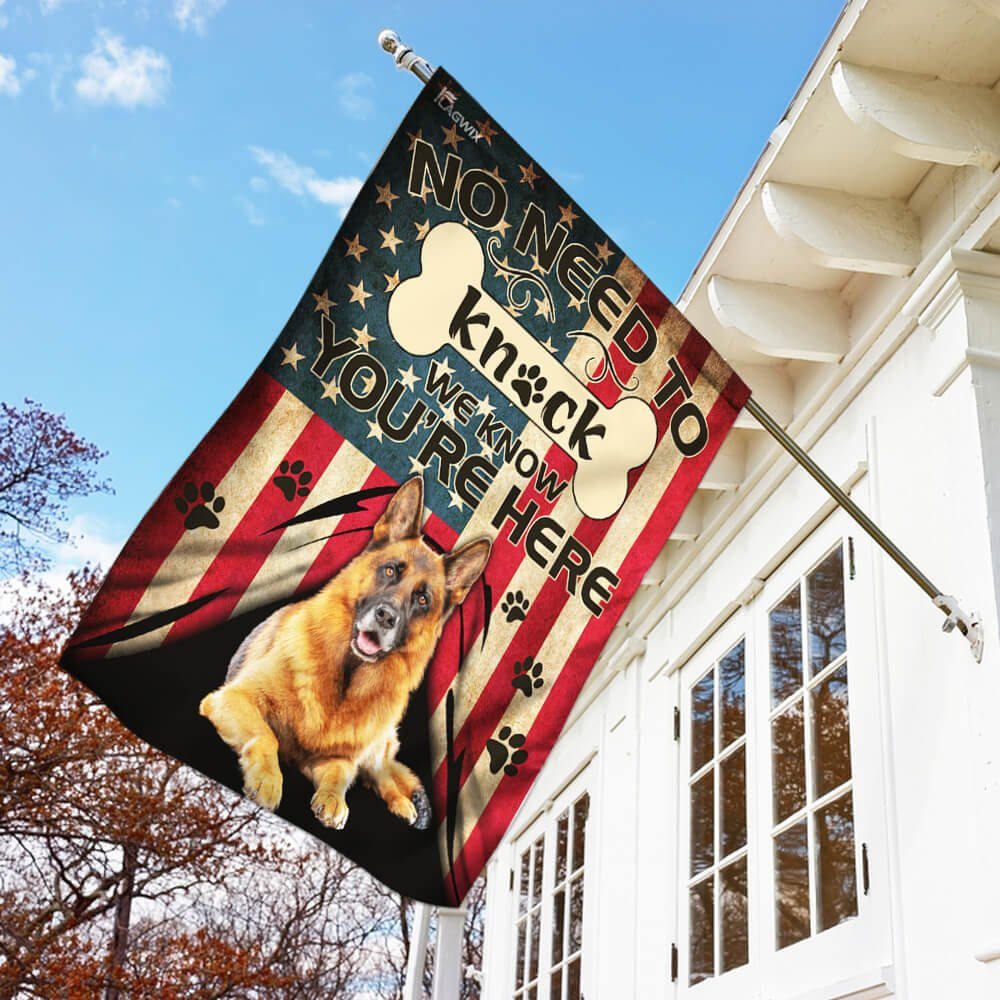 German Shepherd. We Know You Are Here Flag