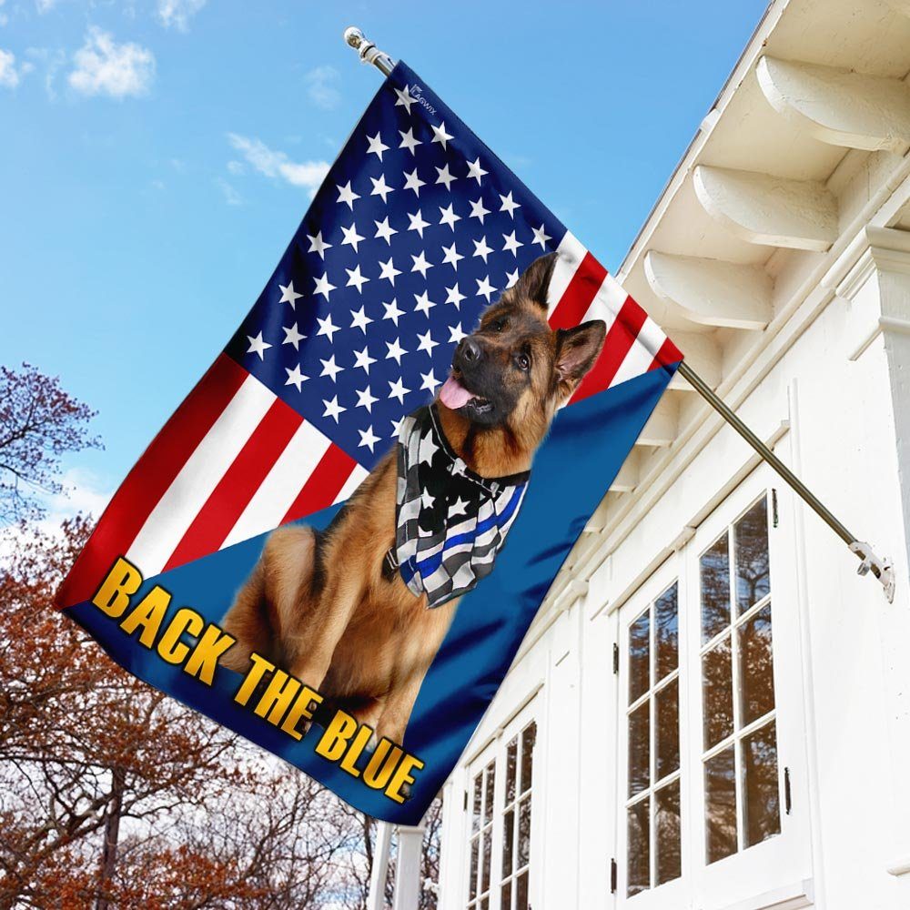 German Shepherd – Back The Blue Flag