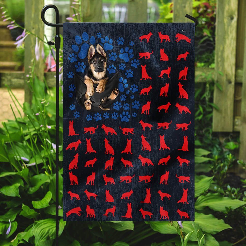 German Shepherd American 4th Of July Flag