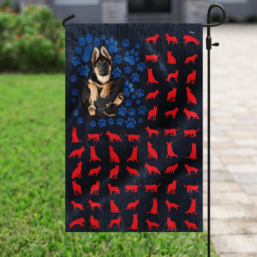 German Shepherd American 4th Of July Flag