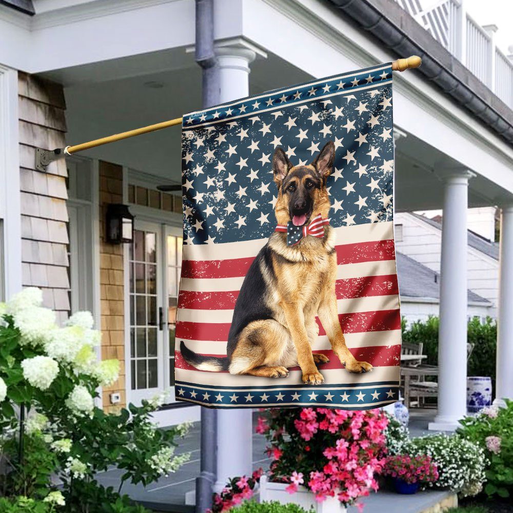 German Shepherd American U.S. Flag