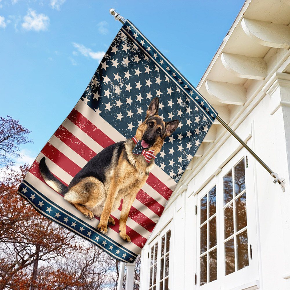 German Shepherd American U.S. Flag