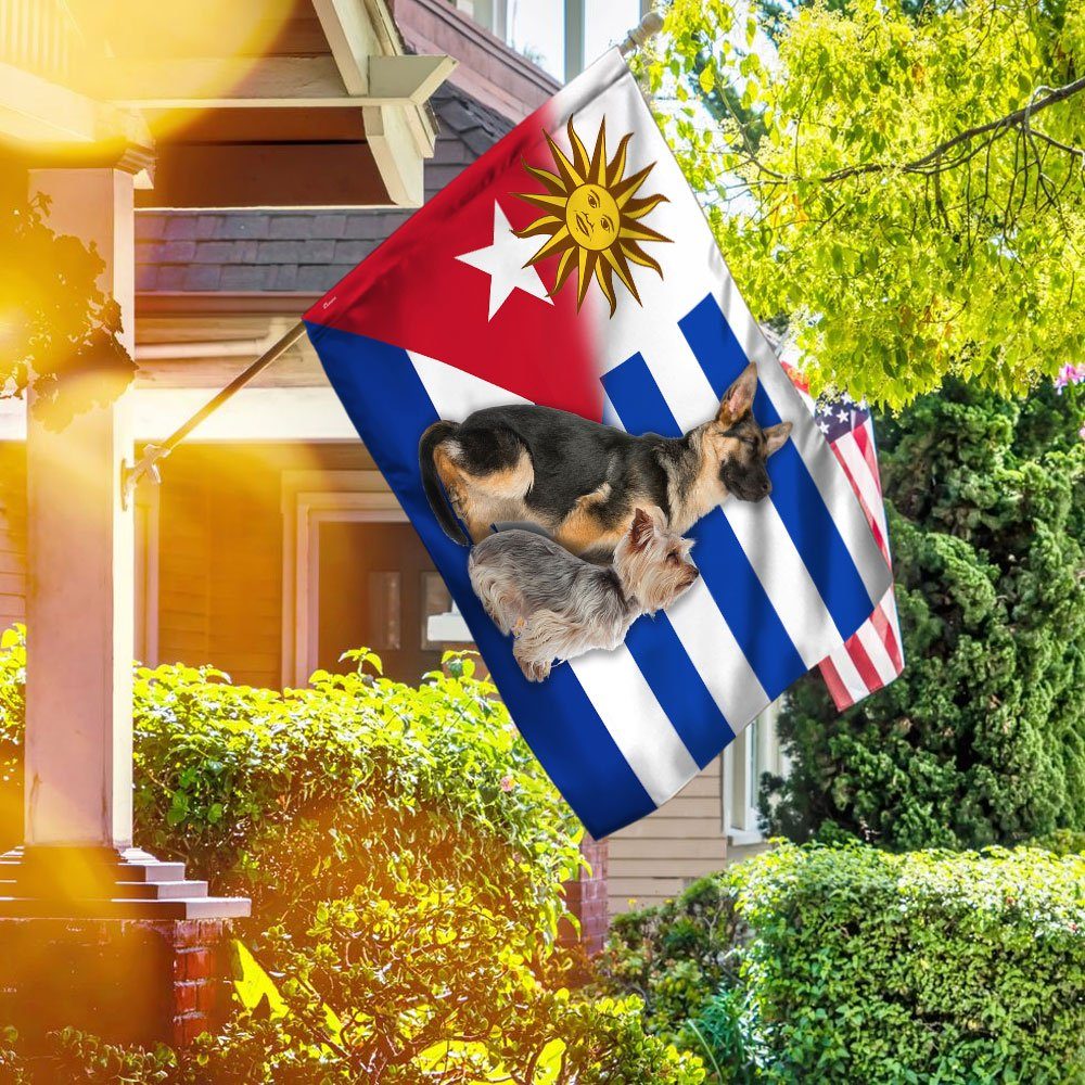 German Shepherd And Yorkie Flag ANL109Fv1 Flag