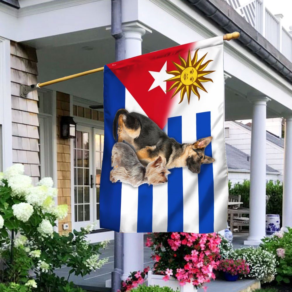German Shepherd And Yorkie Flag ANL109Fv1 Flag