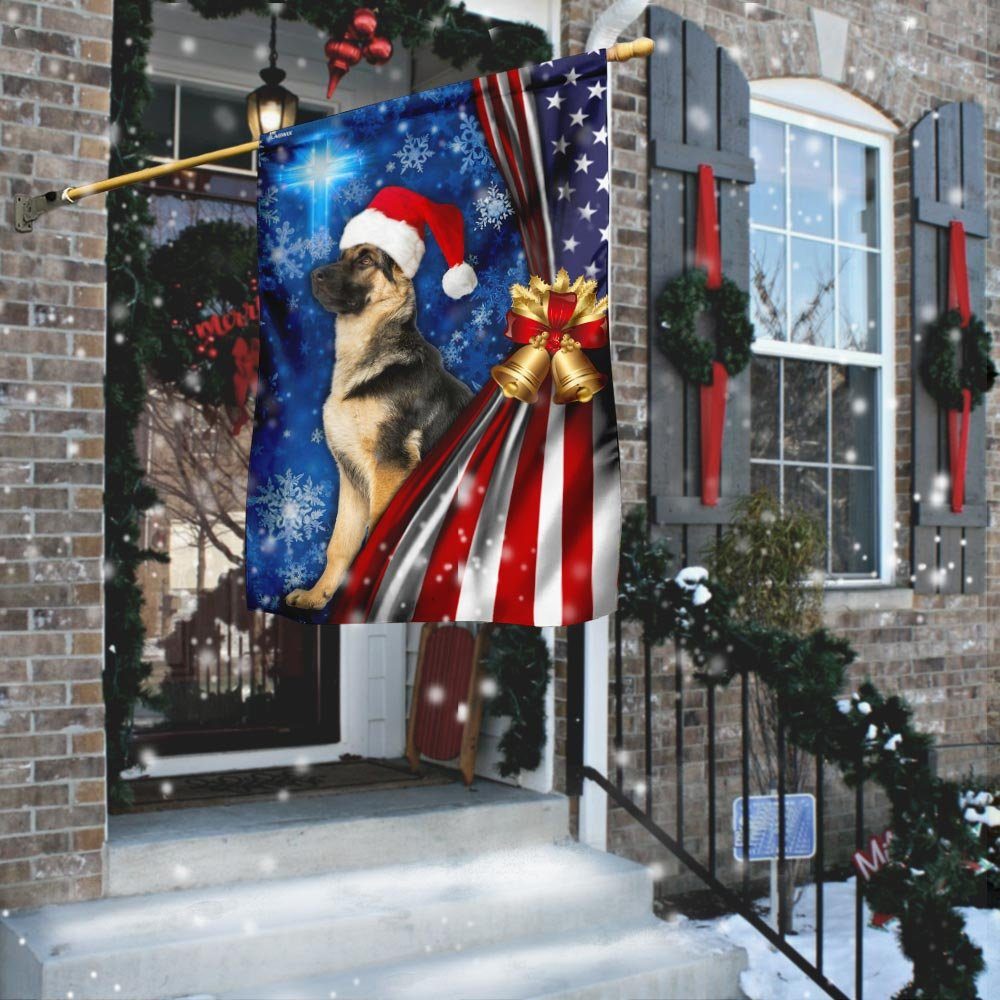 German Shepherd Christmas Flag
