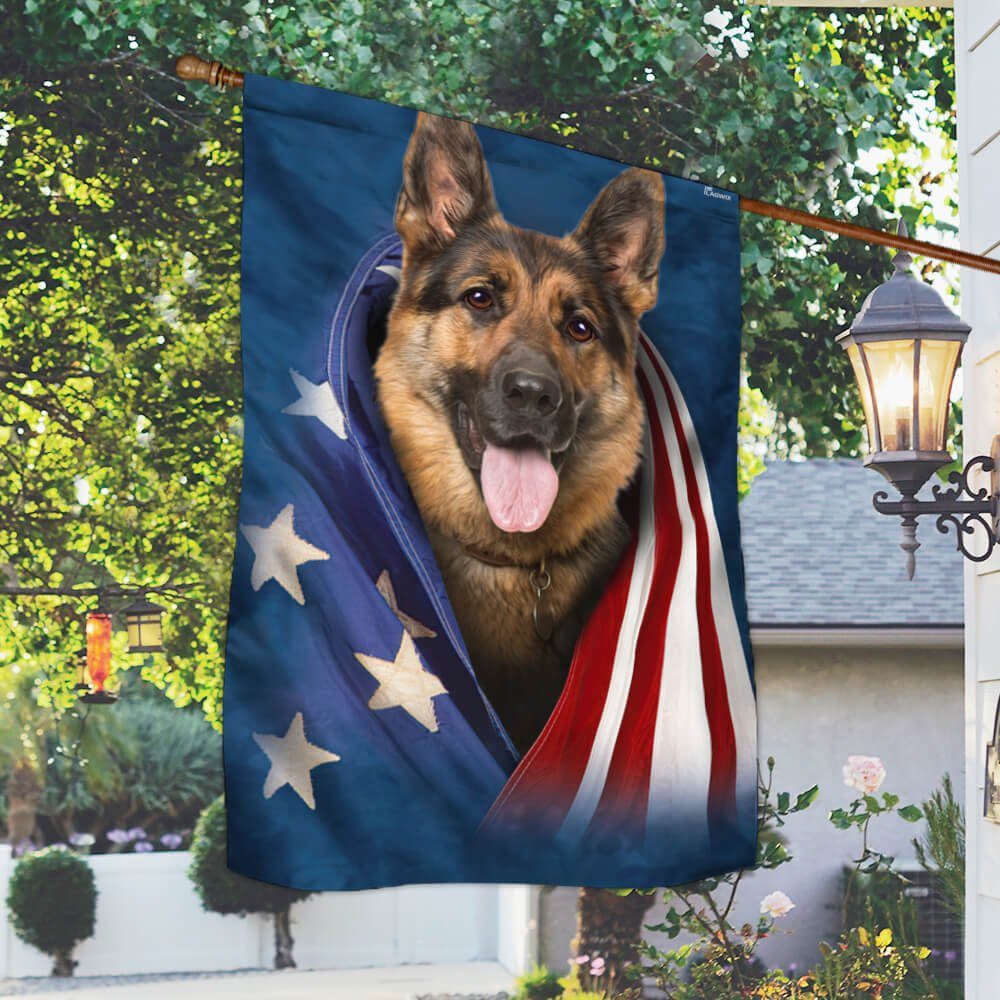 German Shepherd Dog Flag Hide Hide Wow NTB258Fv2