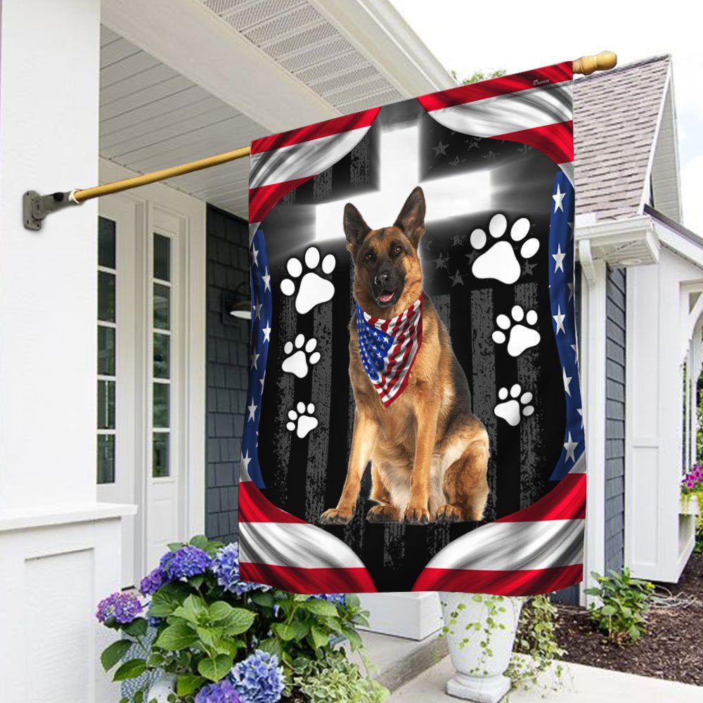 German Shepherd Flag God Bless American DDH2963F
