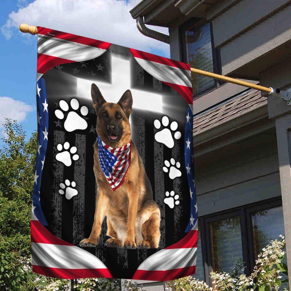 German Shepherd Flag God Bless American DDH2963F