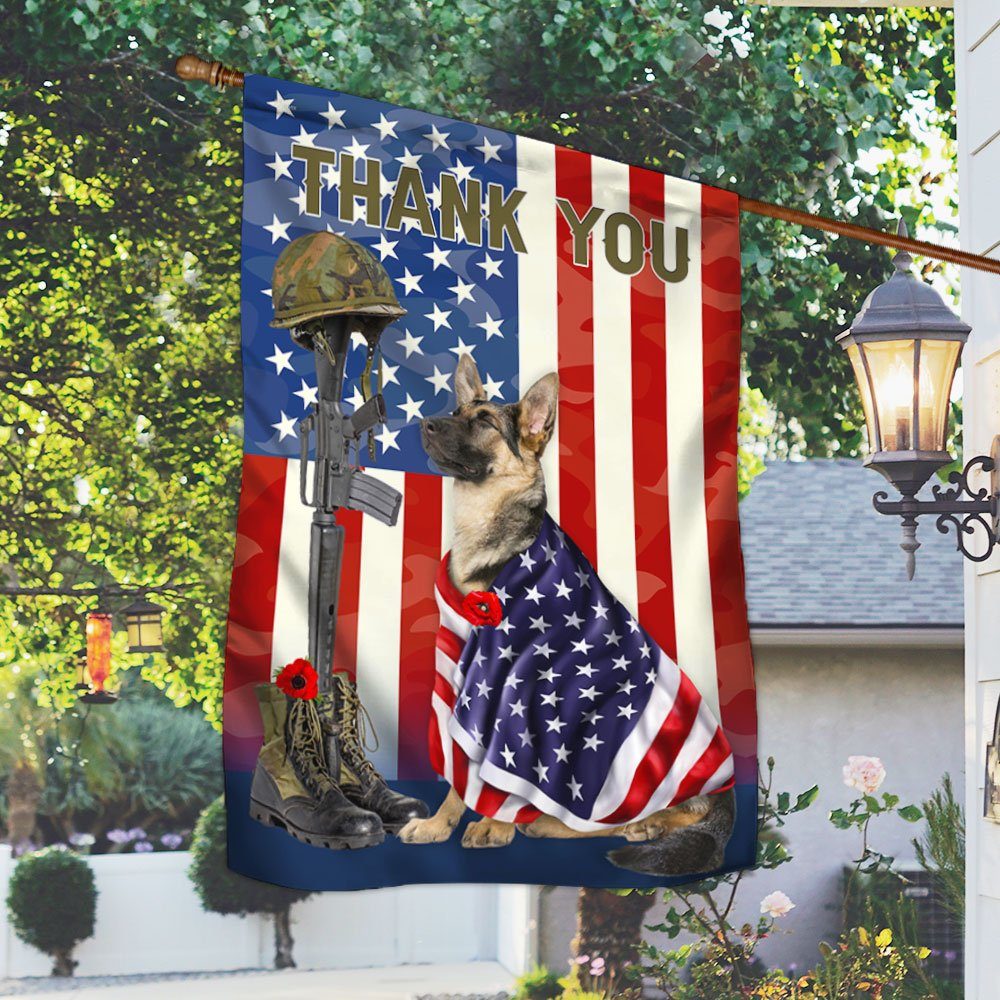 German Shepherd Flag Thank You Veterans BNN405F