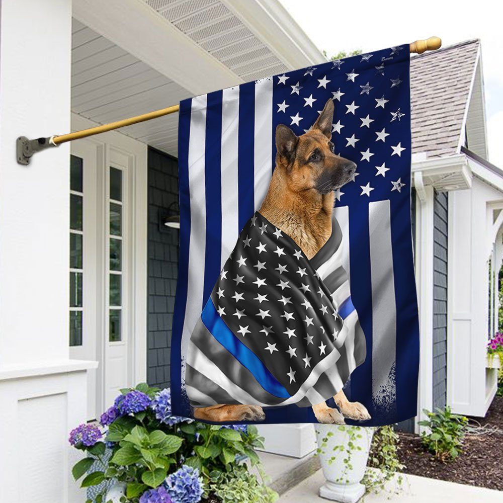 German Shepherd Flag Thin Blue Line ANL366F