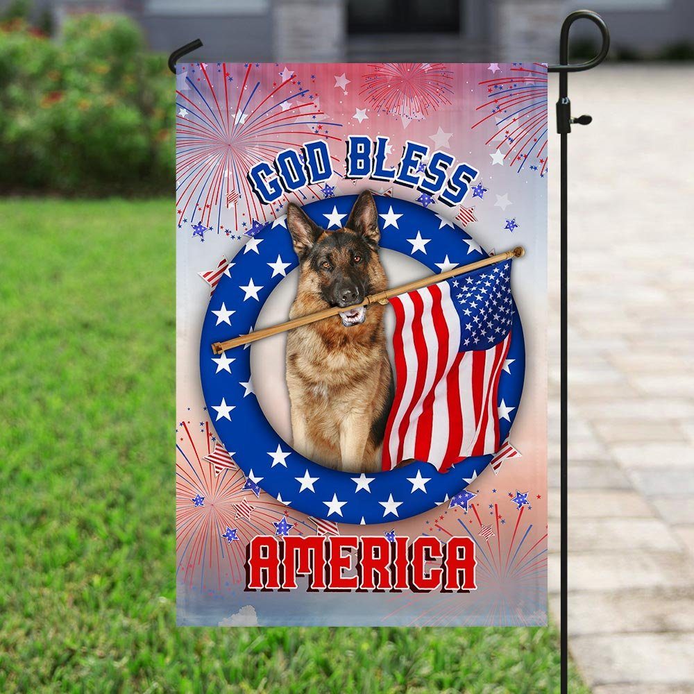 German Shepherd God Bless America Independence Day Flag German Shepherd God Bless America Independence Day Flag