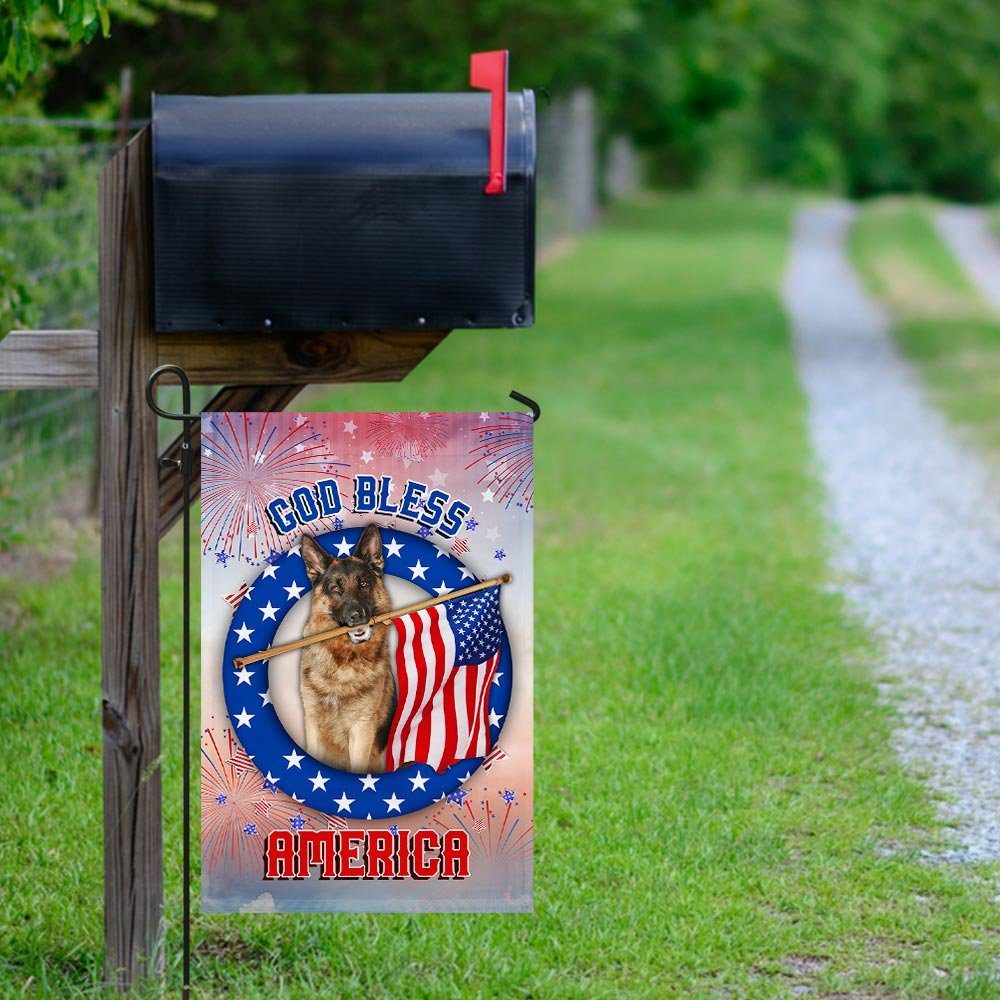 German Shepherd God Bless America Independence Day Flag German Shepherd God Bless America Independence Day Flag
