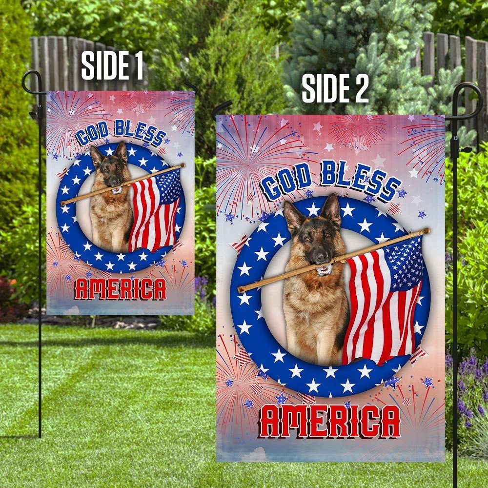 German Shepherd God Bless America Independence Day Flag German Shepherd God Bless America Independence Day Flag